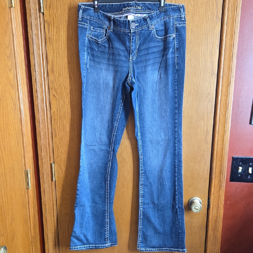 Maurices Blue Flare Wide Leg Jeans Classic Style